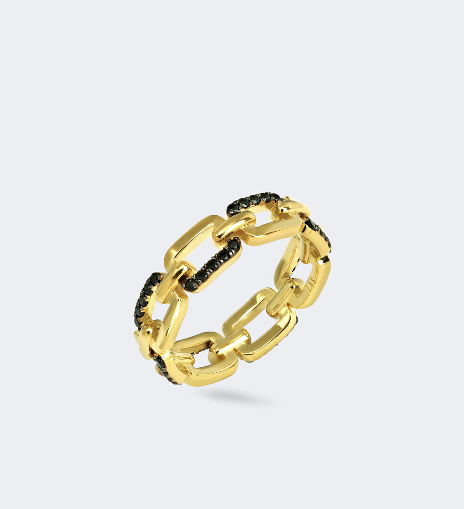 Black Spinel18k gold ring