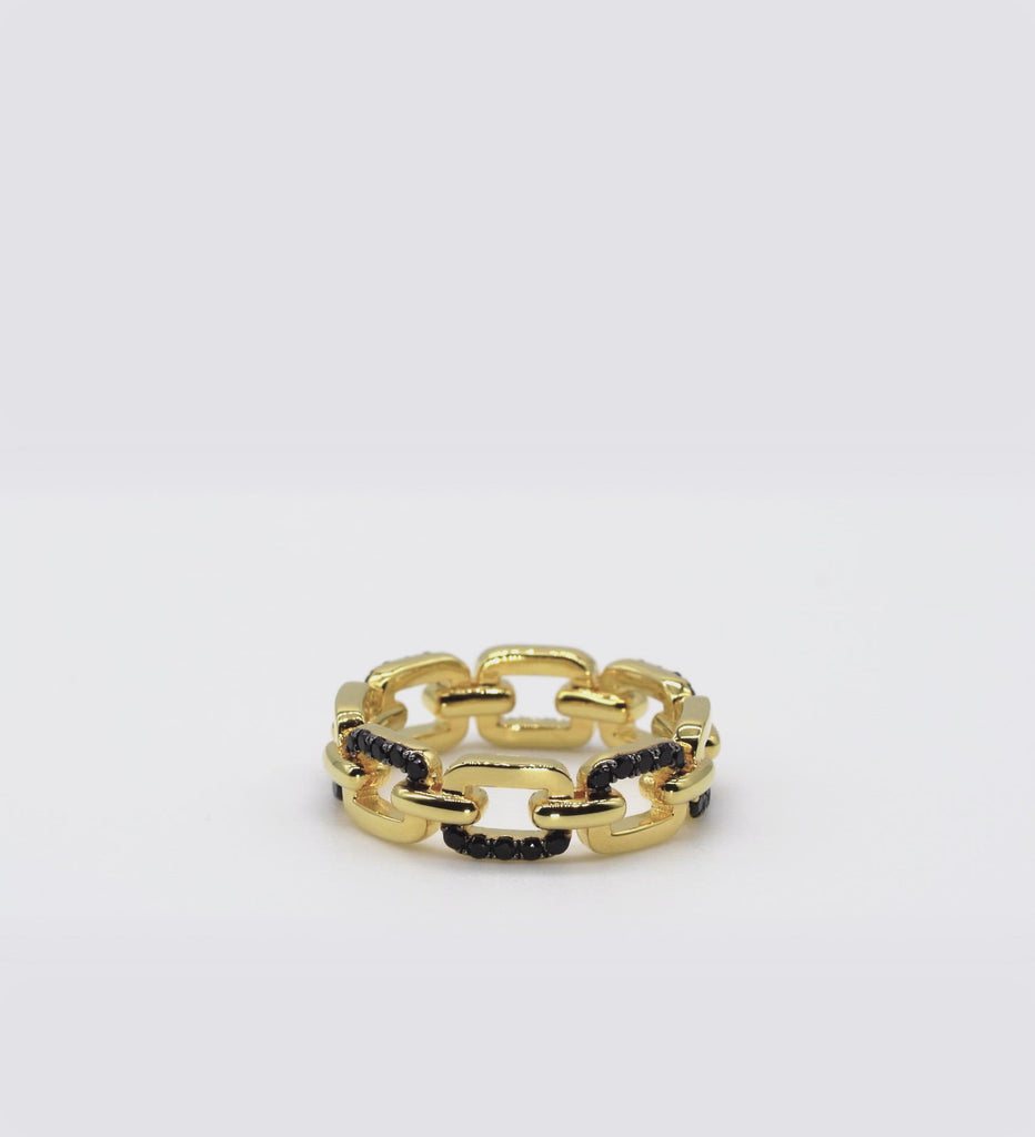 18k gold ring- Black Spinel Ring